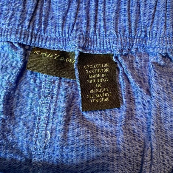 Khazana Womens Plus Size 1X Polyester Rayon Blend Blue Light Airy Midi Skirt - Picture 5 of 10